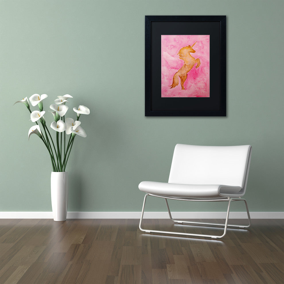 Nicole Dietz 'The Unicorn' Matted Framed Art, Black Frame, Black, 14x11