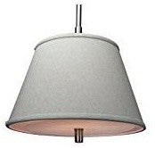 Satin Nickel Pendant-Light With Empire Textured Oatmeal Shade