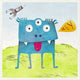 "Alien Friend Number 3" Framed Canvas Giclee by Skip Teller, 43x43"