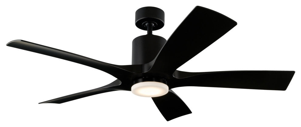 Aviator Indoor/Outdoor 5-Blade Smart Ceiling Fan, 54", Matte Black, Wall Control