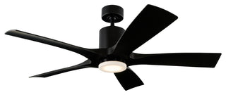 Aviator Indoor/Outdoor 5-Blade Smart Ceiling Fan, 54", Matte Black, Wall Control
