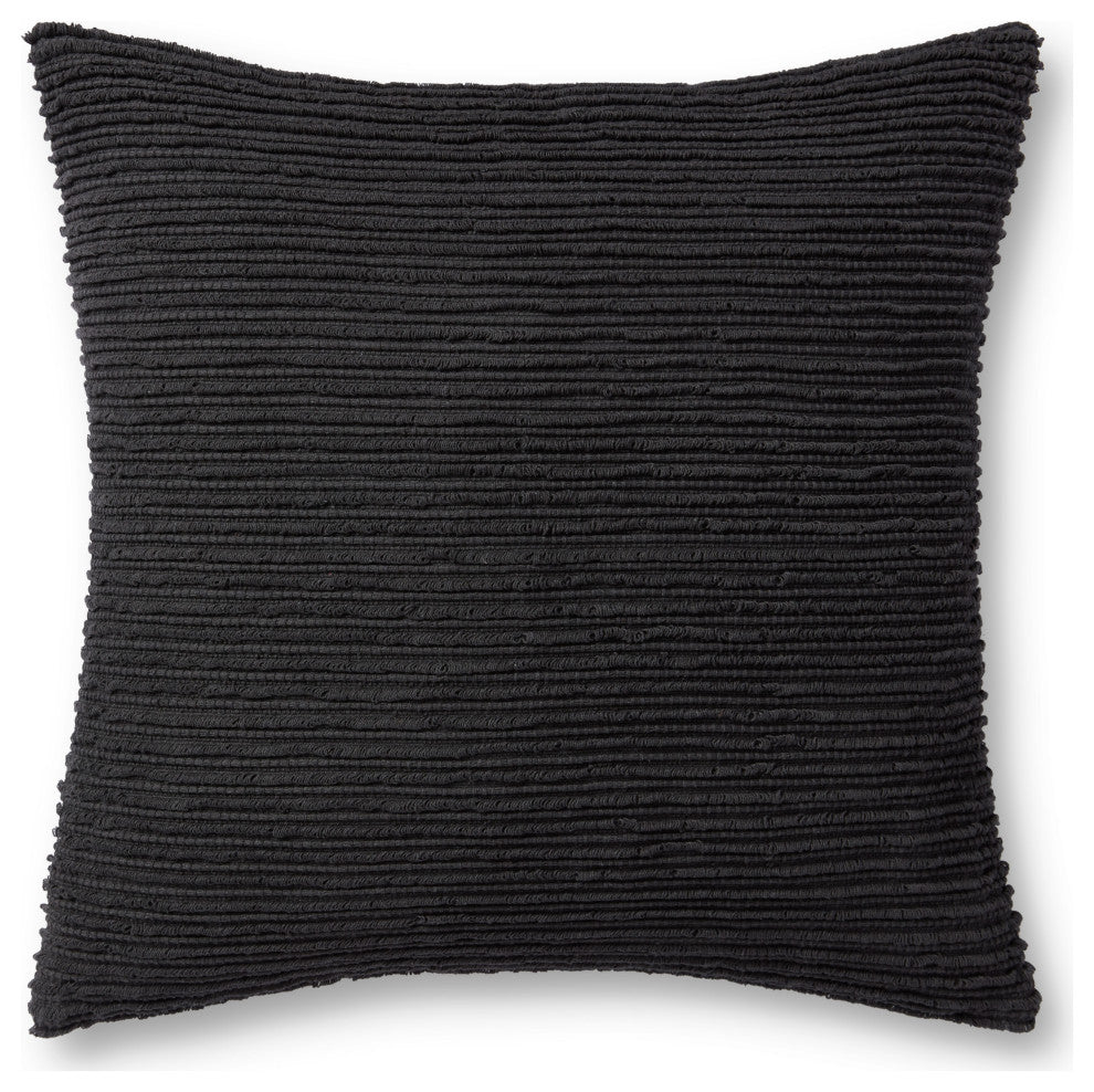 Jean Stoffer x Loloi Theodore Black 22'' x 22'' Cover WithDown Pillow
