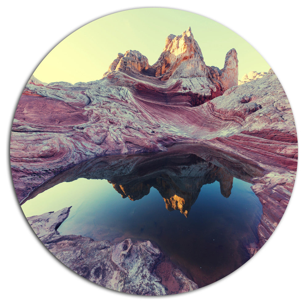 Purple-Tinged Vermilion Cliffs, Landscape Round Wall Art, 23"