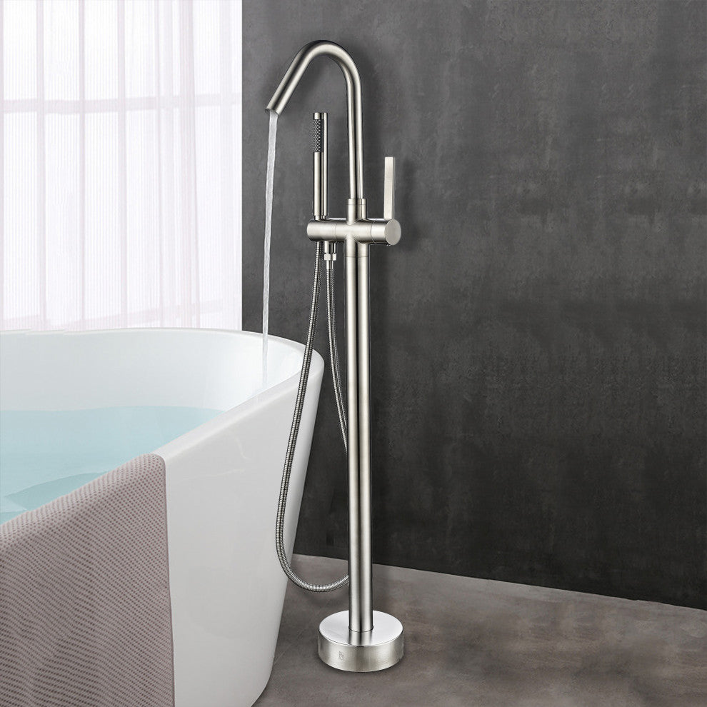 Vanity Art Freestanding Tub Faucet, Brushed Nickel