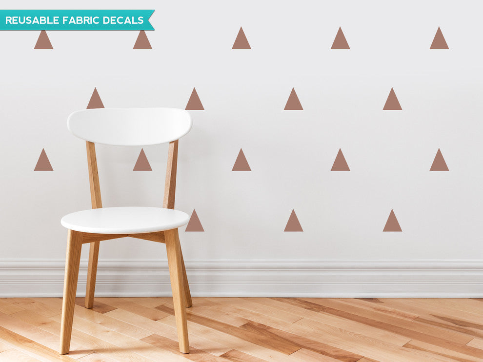 Triangle Fabric Wall Decals, Set of 32, Brown