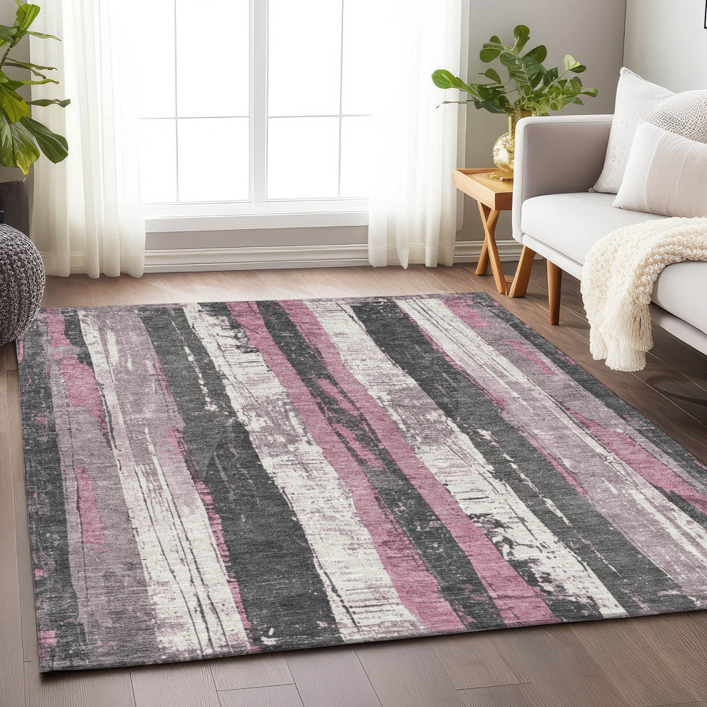 Machine Washable Indoor/Outdoor Chantille ACN1872 Blush 5' x 7'6" Rug