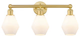 Cindyrella 3-Light 24" Bath Vanity Light, Satin Gold -Cased Matte White Shade