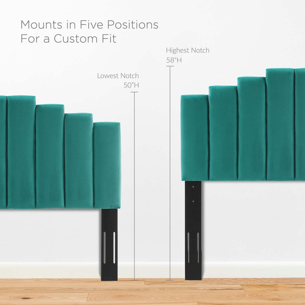 Noelle Performance Velvet Full/Queen Headboard Teal