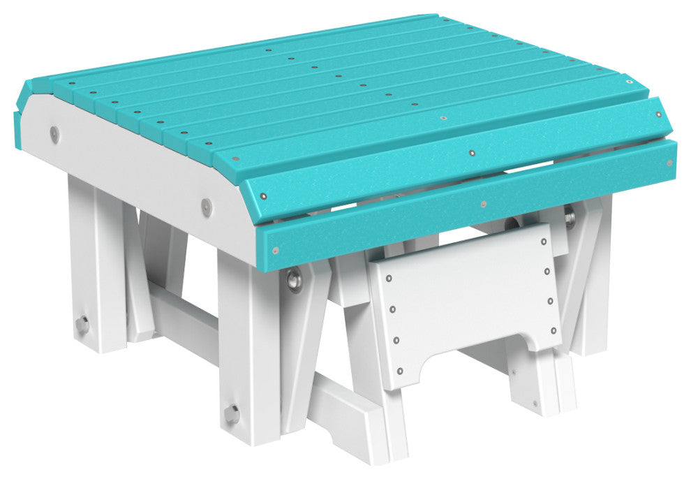 Poly Glider Footrest, Aruba Blue & White