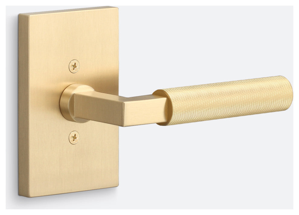 Levanto Dummy Rosette, Satin Brass, Knurled Grip in Satin Brass