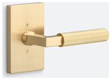 Levanto Dummy Rosette, Satin Brass, Knurled Grip in Satin Brass
