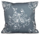 Morning Birds, Floral Print Pillow, Gray, 18"x18"