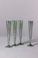 Kandi 4-Piece Slim Champagne Flute Set, Luster Blue