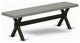 X-Style 15X60 In Dining Bench With Wirebrushed Black Leg And Cement Top Finish