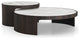 Oliver Nesting Coffee Tables, Smoked Oak and White Marble Ceramic