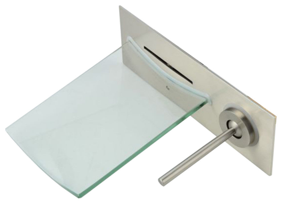 Lima Wall Mount Waterfall Brushed Nickel Bathroom Faucet Faucet