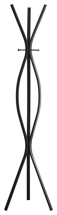 Coat Rack - 72"H / Black Metal Contemporary Style