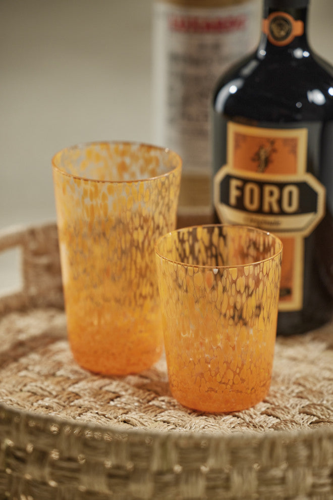 Willa Speckled Highball Glasses, Set of 6, Orange