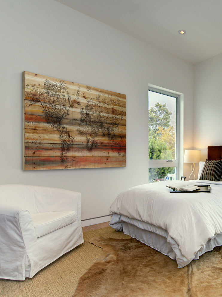 "Maailma" UV Ink Print on Natural Pine Wood, 45"x30"
