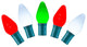 Vickerman X8Gc764 25 Red-White-Green Ceramic C7 Led Light, 16' Christmas Light