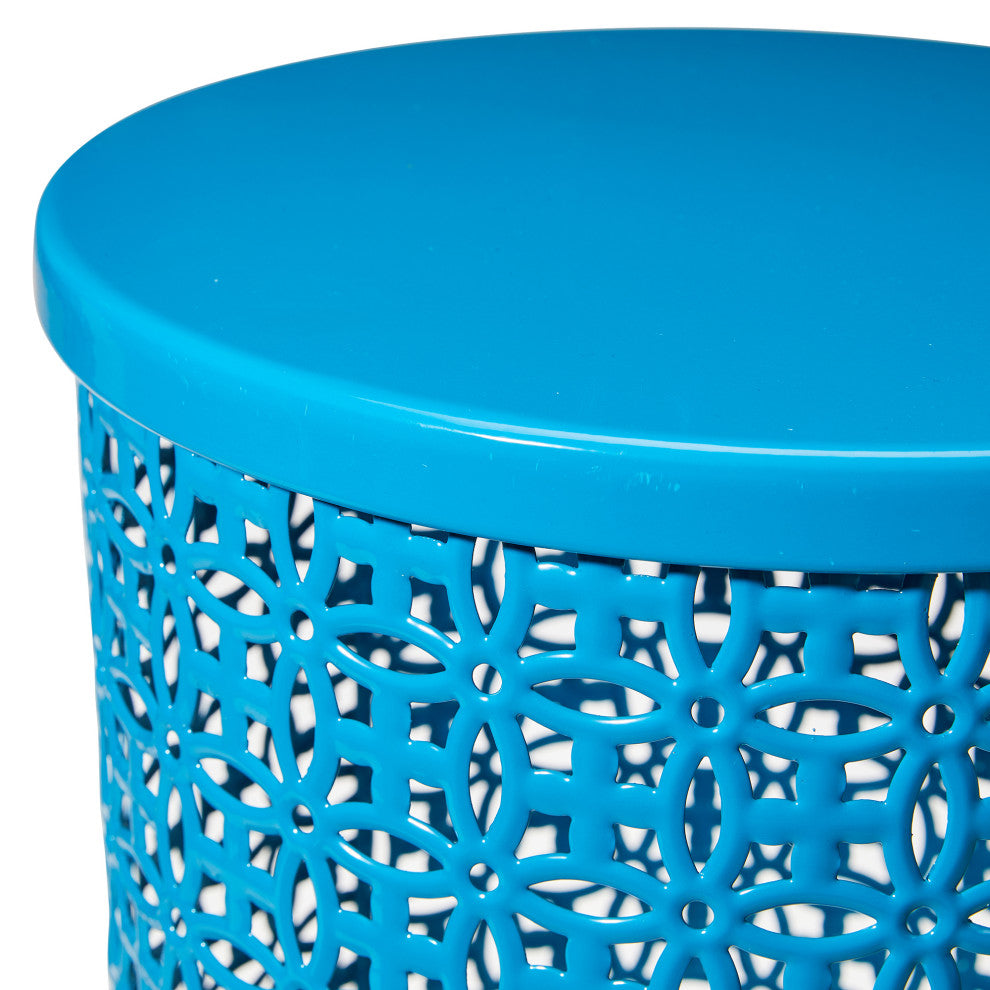 Multi-Functional Metal Garden Stool, 2-Piece Set, Blue
