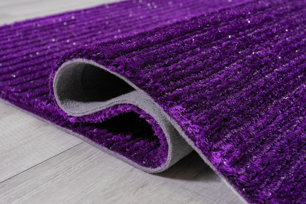 5" x 7" Eggplant Purple Modern Shimmery Area Rug