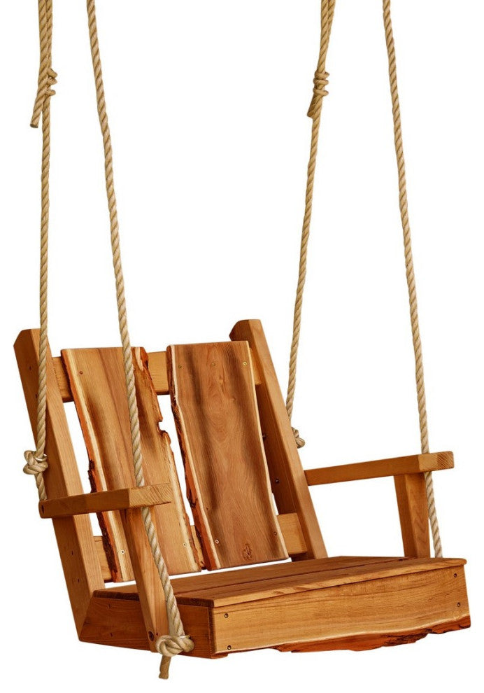 Live Edge Locust Timberland Swing, Cedar Stain