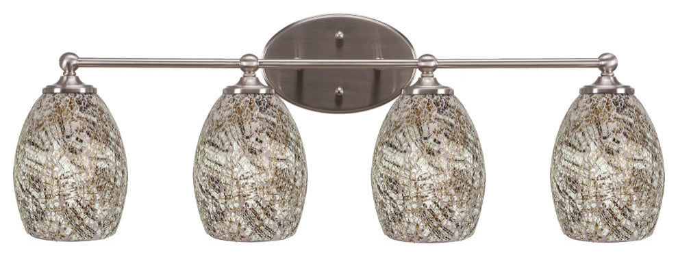 Capri 4-Light Bath Bar, Brushed Nickel/Natural Fusion