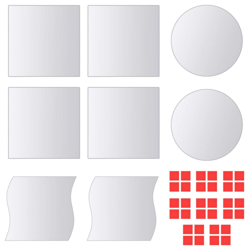 Vidaxl 16 Piece Mirror Titles Multi-Shape Glass