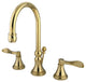 Kingston Brass Widespread Bathroom Faucet With Brass Pop-Up, Polished Brass