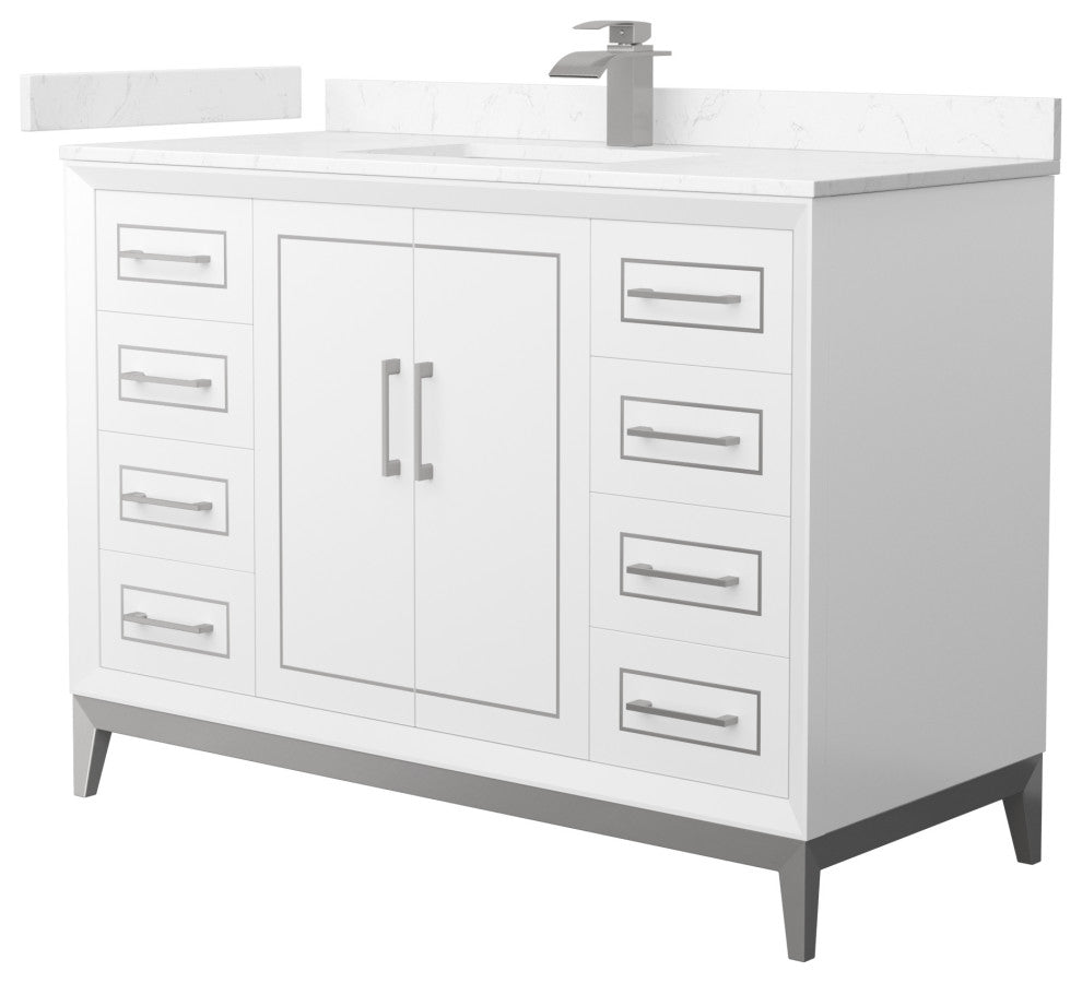 Marlena 48" Single Vanity, Cultured Top, Nickel Trim