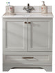 Livia Collection 30" Bath Vanity Quartz Top and Ceramic Sink, Grey, 30"