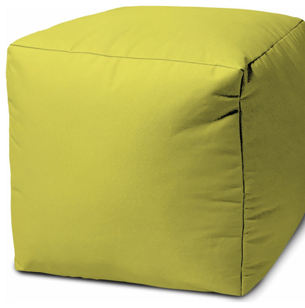 17  Cool Dark Mustard Yellow Solid Color Indoor Outdoor Pouf Ottoman