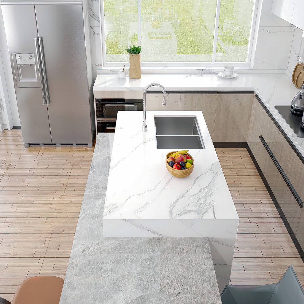 Sinber Single Bowl Kitchen Sink with 304 Stainless Steel Satin Finish, 30"x19" Workstation, Undermount