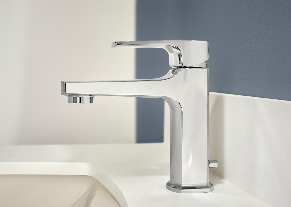 Tribune 1H Bath Faucet 1-Hole Mount, 50/50 Pop-Up Drain 1.2gpm, Chrome