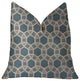 Pineapple Slice Blue and Beige Luxury Throw Pillow, 20"x36" King
