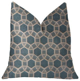 Pineapple Slice Blue and Beige Luxury Throw Pillow, 20"x36" King
