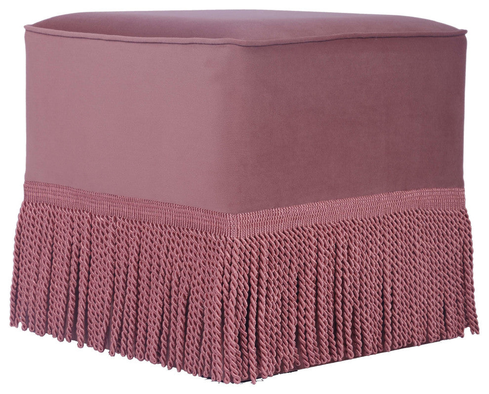 Fenn Mauve Velvet Ottoman