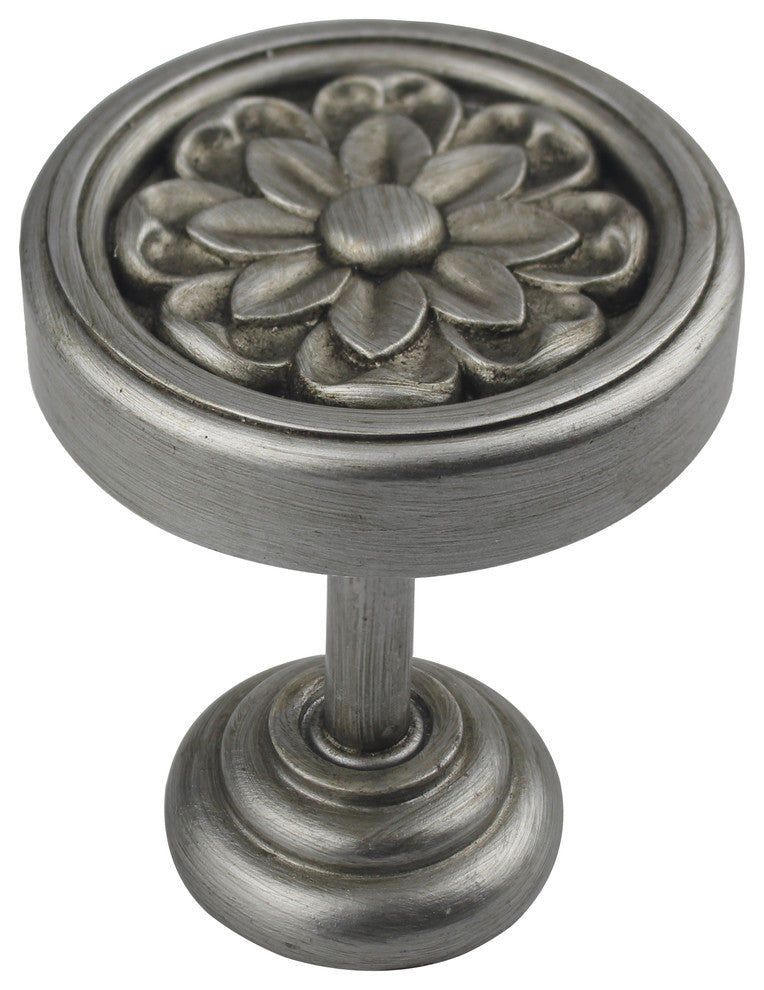 Primrose Medallion Drapery Holdback, English Pewter