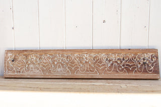 Whitewash Carved Teak Wall Panel