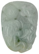 Jade Pendant Light Green Pixiu Chasing Lucky Ball With Bat and Money Figure