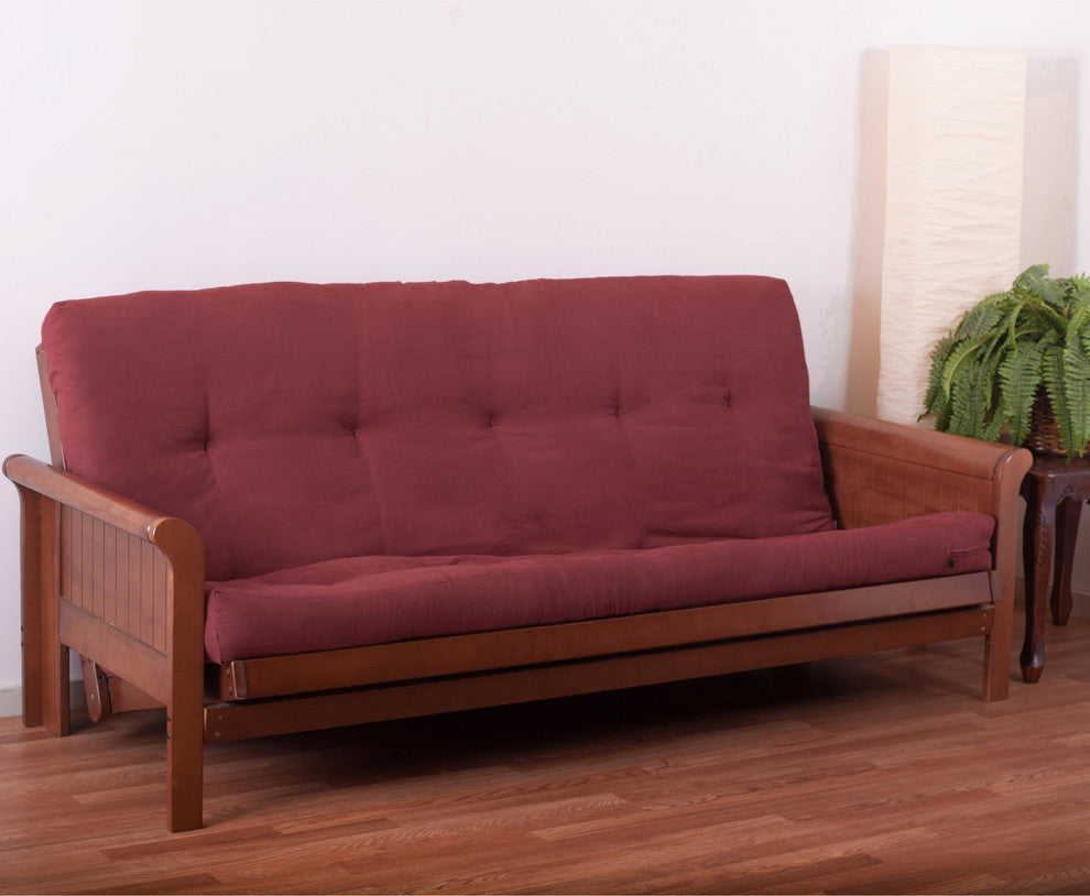 Blazing Needles Vitality 6" Microsuede Full Futon Mattress, Red Wine