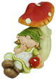 2 Assorted Young Boy and Girl Gnome Under a Mushroom Patio Garden Figures, 8"