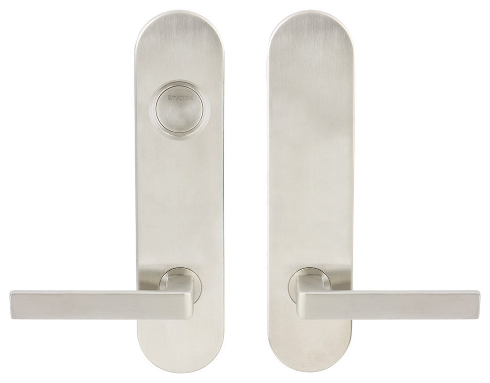 Tokyo Lever, Tubular Dummy Entry With Dummy Cylinder, LH, Satin Stainless Steel