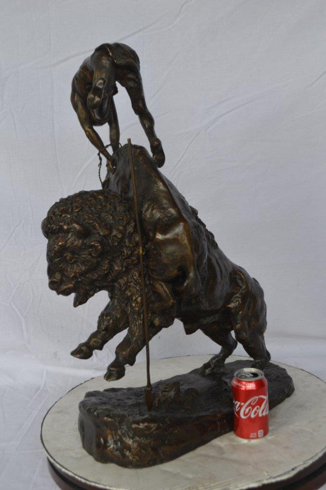 Buffalo Horse by Remington medium sz bronze statue -  Size: 21"L x 13"W x 29"H