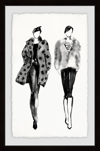 "Fur Duo" Framed Painting Print, 12"x18"