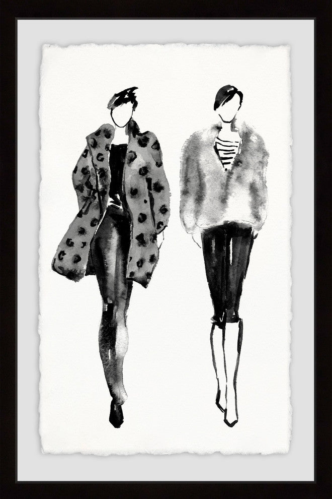 "Fur Duo" Framed Painting Print, 12"x18"