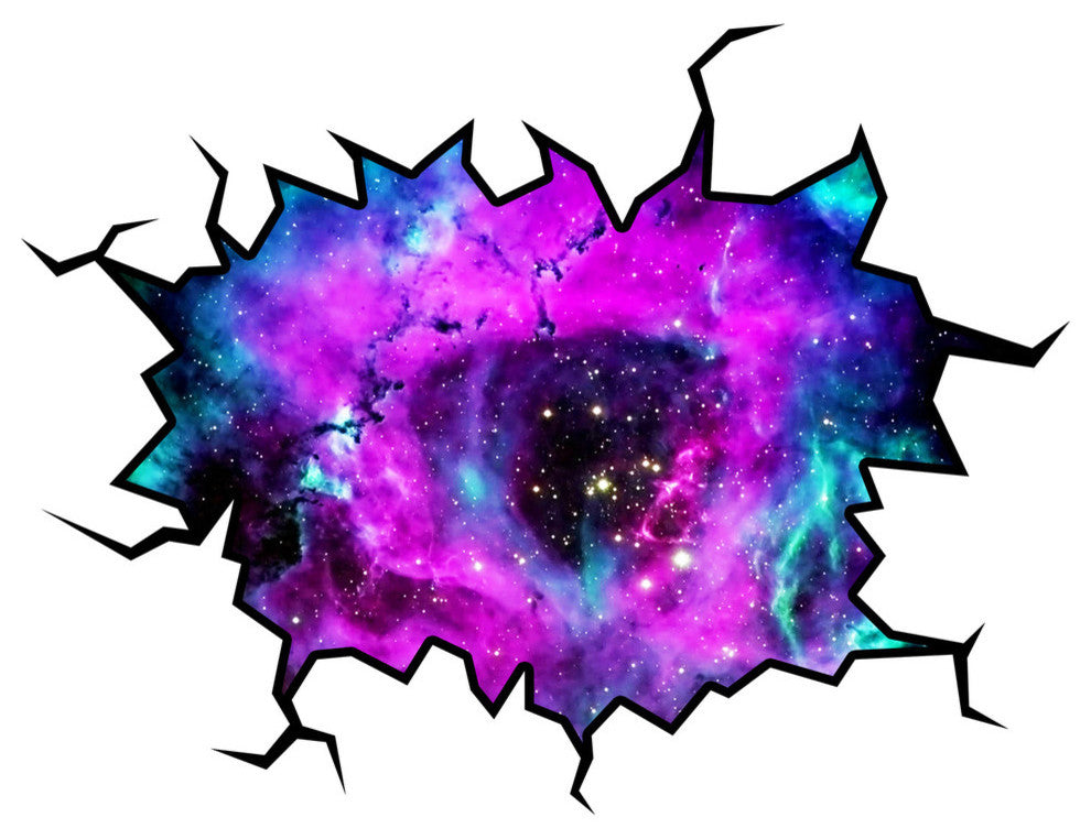 Space Wall Decal Nebula Sticker Hole In The Wall Decal, 18"x22"