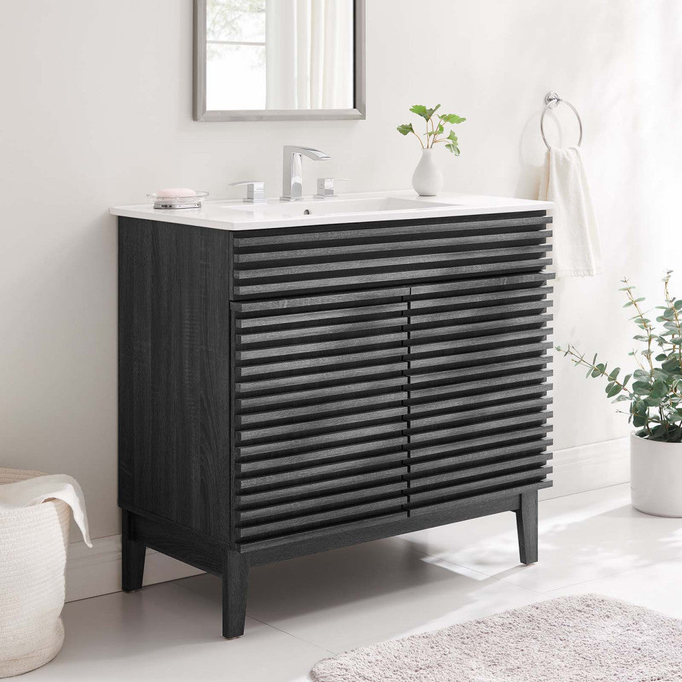 Render 36" Bathroom Vanity, Charcoal White