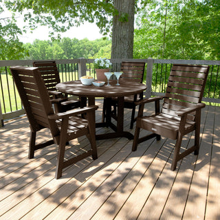 Weatherly 5-Piece Round Dining Set, Weathered Acorn